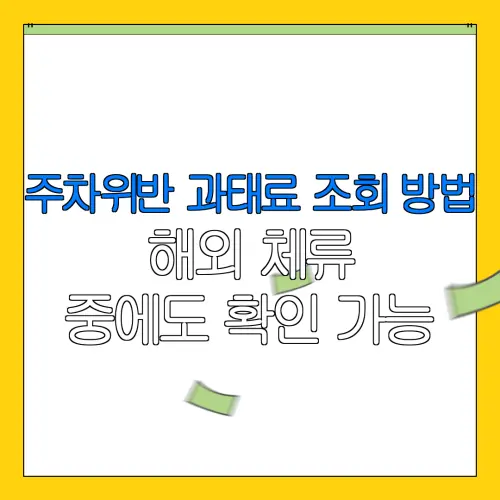 주차위반 과태료 조회 방법해외 체류중에도 확인 가능