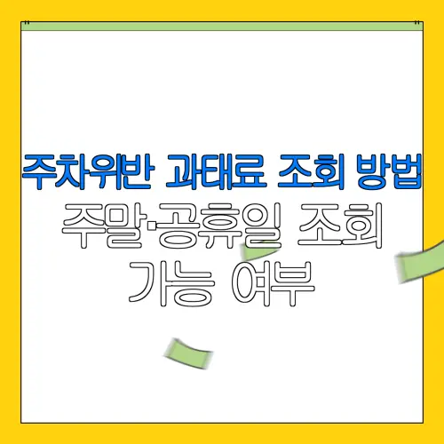 주차위반 과태료 조회 방법주말·공휴일 조회가능 여부