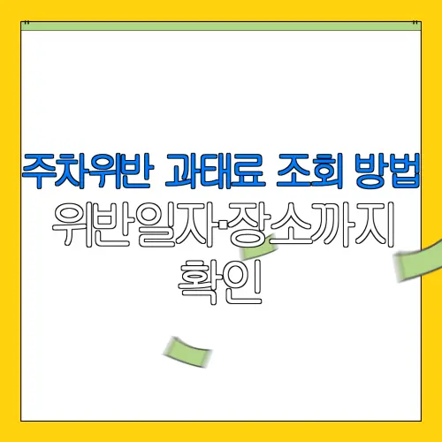 주차위반 과태료 조회 방법위반일자·장소까지확인